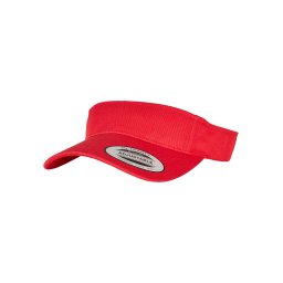 Curved red visor cap