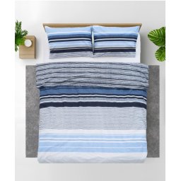 Lenjerie dubla,100% bumbac,4 piese, Azul