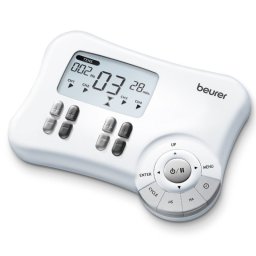 Aparat 3in1 pentru stimularea electrica a muschilor Beurer EM 80, 50 de programe, 8 electrozi, Timer, Alb