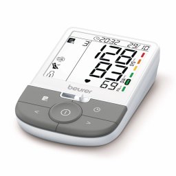 Monitor de tensiune arteriala Beurer BM 53, Indicatori de aritmie si risc, Memorie prin aplicație, 4 x AAA, USB-C, 22-42 cm, Negru