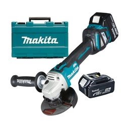 Makita - DGA511RTE - Polizor unghiular cu 2 acumulatori, Li-Ion, 18 V, 5 Ah, 125 mm, valiza plastic