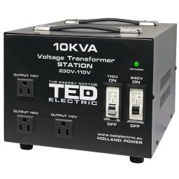 Transformator de tensiune 230V la 110V, 10000VA/8000W, reversibil, TED Electric TED000231