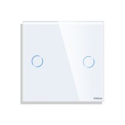 Luxion Panou Intrerupator Dublu cu Touch Mini din Sticla Alb