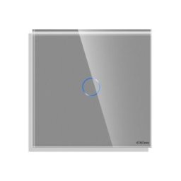 Luxion Panou Intrerupator Simplu cu Touch Mini din Sticla Gri