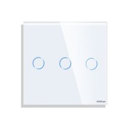 Luxion Panou Intrerupator Triplu cu Touch Mini din Sticla Alb