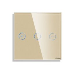 Luxion Panou Intrerupator Variator cu Touch Mini din Sticla Auriu