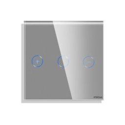 Luxion Panou Intrerupator Variator cu Touch Mini din Sticla Gri