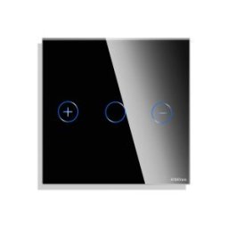 Luxion Panou Intrerupator Variator cu Touch Mini din Sticla Negru