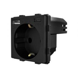 Luxion Priza Simpla + USB-A + USB-C 20W Negru