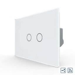 Intrerupator Dublu Cap Scara / Cruce Wireless cu Touch LIVOLO din Sticla â€“ Standard Italian