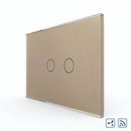 Intrerupator Dublu Cap Scara / Cruce Wireless cu Touch LIVOLO din Sticla â€“ Standard Italian