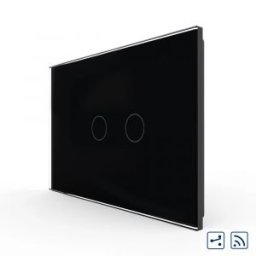 Intrerupator Dublu Cap Scara / Cruce Wireless cu Touch LIVOLO din Sticla â€“ Standard Italian