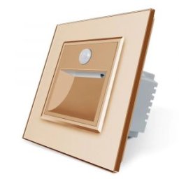 Lampa de veghe LED Livolo cu rama din sticla, Senzor miscare incorporat