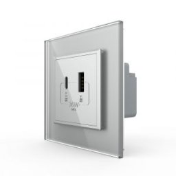 Priza USB-A + USB-C cu Rama Din Sticla LIVOLO - Serie Noua