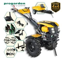 ProGARDEN Pachet Campo 1873 Alpine V2 Motocultor 18CP + RM500T Remorca + 2xPlug + Prasitoare + Adaptor + 2xRoti metalice 540x170 + 6L Ulei