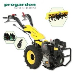 ProGARDEN Pachet Campo U12E Motocultor 12CP + FT90 Freza tractata 90cm + Roata sustinere + 4L Ulei