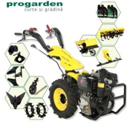 ProGARDEN Pachet Campo U12E Motocultor 12CP + BC120M Bara cosire + 3xPlug + FT90 Freza tractata + 2xRoti metalice RM47 + 2xCuple + 4L Ulei