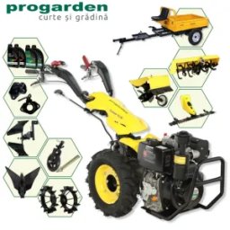 ProGARDEN Pachet Campo U12E Motocultor 12CP + RM500C Remorca 500Kg + BC120M Bara cosire + 3xPlug + FT90 Freza tractata + 2xRoti metalice RM47 + 2xCuple + 4L Ulei