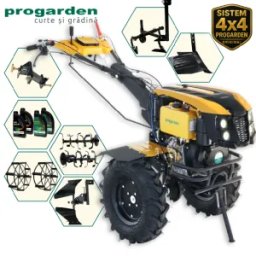 ProGARDEN Pachet Campo 1273 Alpine V2, Motocultor 12CP + PRS20-45 Prasitoare+Plug bilonat/rarita +PR2B-31 Plug reversibil+Adaptor + 2 Roti metalice 540x170 + 4 L Ulei