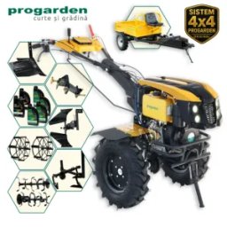 ProGARDEN Pachet Campo 1273 Alpine V2, Motocultor 12CP + PRS20-45 Prasitoare + Remorca RM500T+ Plug bilonat/rarita + Plug reversibil + Adaptor + 2 Roti metalice 540x170 + 6 L ulei