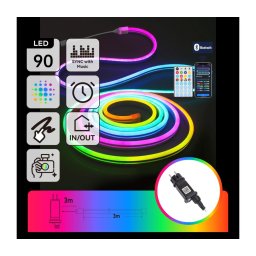Aigostar - LED RGBICW Ghirlandă de Crăciun pentru exterior 90xLED/10W/230V 3m IP44 + telecomandă