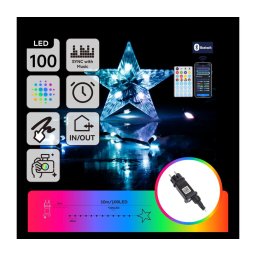 Aigostar - LED RGBICW Instalație luminoasă de Crăciun pentru exterior 100xLED/10W/230V 10m IP44 + telecomandă