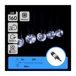 Aigostar - Ghirlandă decorativă LED pentru exterior 160xLED/3,6W/230V 10m IP44 alb rece