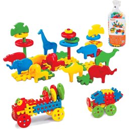 Set de construit cu blocuri, Marioinex Waffle Mix, 100 piese