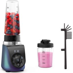 Blender Tefal Blend Up BL19H4F0, 1000W, recipiente portabile de 400 ml / 700 ml, 8 programe automate, 6 lame Powelix detasabile, functie auto curatare / Pulse / zdrobire gheata, Albastru & Negru
