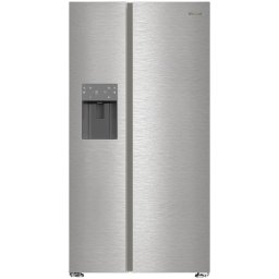 Side-by-Side Whirlpool WHG2 6574W X5E- Vol net 578 (375 + 203), clasa energetica D, inaltime 179cm., Culoare metalic perlat, Display pe usa, dispenser apa si gheata