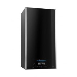Centrala termica murala in condensare Ariston ALTEAS ONE+ NET 24, 24kW, gaz natural + GPL, Wi-Fi, senzor camera Sensys HD inclus, panou frontal din sticla, ecran tactil, schimbator caldura otel inoxidabil, control vocal, fara kit inclus, Negru