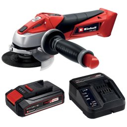 Pachet Polizor unghiular Einhell PXC TE-AG 18 Li - Solo, Disc 115 mm, Viteza 8500 RPM, 28 mm adancime taiere + Starter Kit Einhell PXC acumulator 18 V, 2.5 A, Incarcator