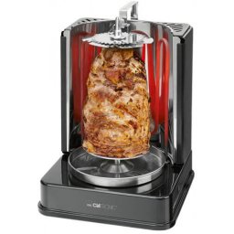 Grill electric Clatronic DVG 3686, pentru Kebab, 1400 W, Negru