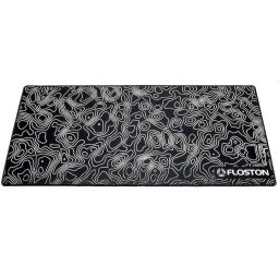 Mouse Pad Floston TOPOGRAPHIC, 90 x 40 cm, baza cauciucata, suprafata textila, margini cusute, Negru