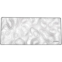 Mouse Pad Floston TOPOGRAPHIC, 90 x 40 cm, baza cauciucata, suprafata textila, margini cusute, Alb
