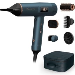 Uscator de par Rowenta Maestria For You HY9430E0, 1800W, 3 trepte de viteza si temperatura, concentrator Air Smooth Pro, accesoriu Root Lifter, difuzor pentru volum, generator de ioni, ecran LCD, functie flux de aer rece, geanta depozitare, Verde