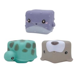 Set 3 cuburi senzoriale pentru bebelusi, jucarii tactile moi, animalute