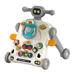 Antemergator 3 in 1 cu masuta de activitati, jucarii detasabile, lumini si sunete, gri