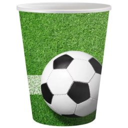 Pahare de hârtie cu model minge de fotbal - 200 ml, 6 buc