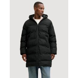 Jack & Jones Jacheta, JJESOHO LONG PUFFER, barbati cu gluga si buzunare oblice, Negru (SELECTATI MARIMEA: M)