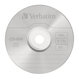 CD-RW VERBATIM 700MB, VITEZA 12X, 10pack, JewelCase, 43148