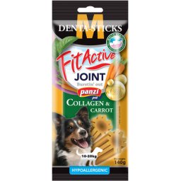 FitActive Hypoallergenic Denta-Sticks Joint Collagen & Carrot - Batoane pentru susținerea articulațiilor și curățarea dinților pentru câini (M) 150 g