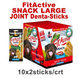 FitActive Hypoallergenic Denta-Sticks Joint Collagen & Carrot - Batoane pentru susținerea articulațiilor și curățarea dinților pentru câini (L) (10 pliculețe | 10 x 170 g) 1700 g