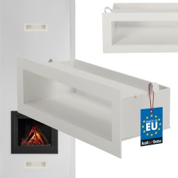 Luft grilaj de șemineu alb oțel 30 cm