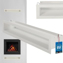 Luft grilaj de șemineu alb oțel 60 cm