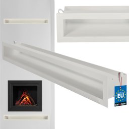 Luft grilaj de șemineu alb oțel 80 cm