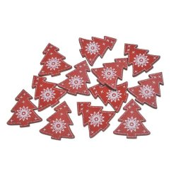Figurine lemn color tip braduti pentru decoratiuni Craciun set 12 buc