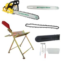 ProGARDEN MF3545P Motoferastrau 450mm, 3.4CP, benzina 2t, 55cmc + Capra taiat lemne + Cadou lama si lant