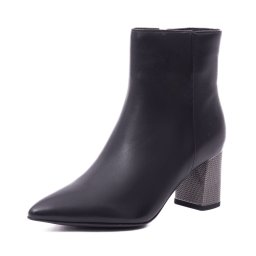 Botine dama cu varfd ascutit Feeling din piele 25-101-02