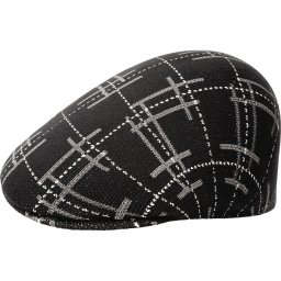 Kangol, basca neagra broken tartan 507